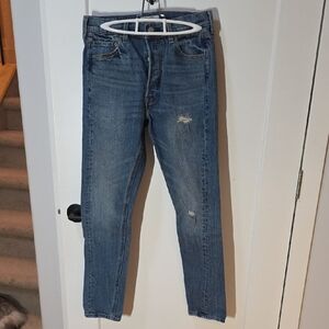 Levi's Altered Distressed Blue Straight Leg Jeans